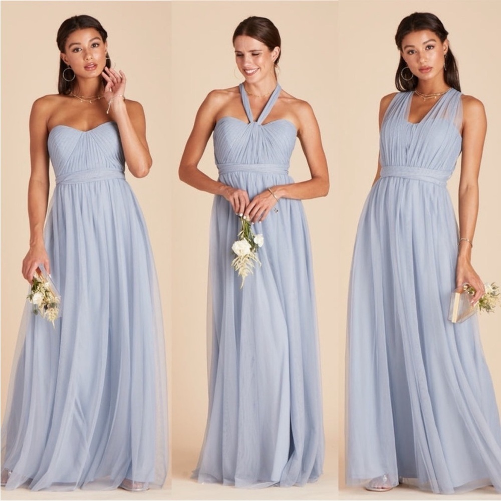 Birdy Grey Christina Convertible Tulle Dress In Dusty Blue. New With Tags.